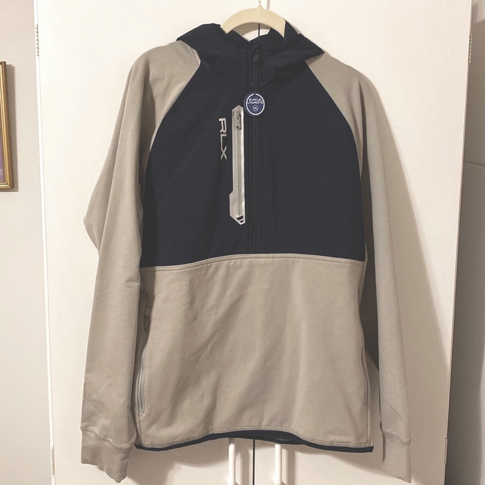 Men's RLX Ralph Lauren Navy and Gray Hoodie